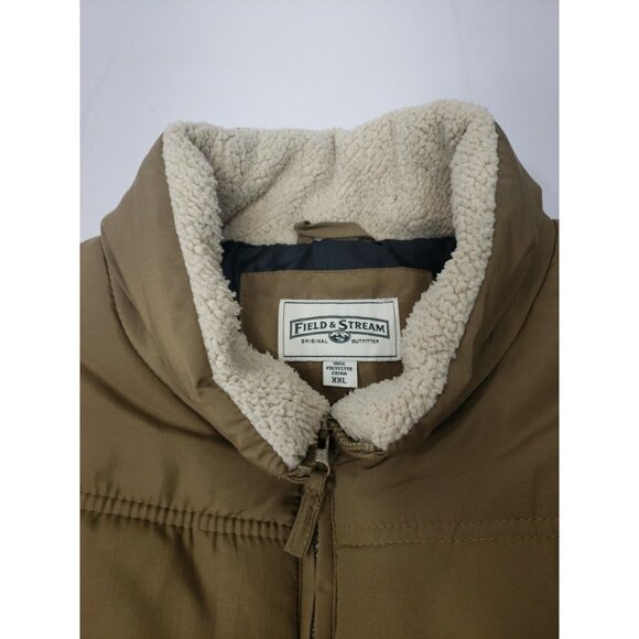 Field & Stream Sleeveless Vest Full Zip Tan Puffer Lined Pockets Size XXL - Picture 2 of 16